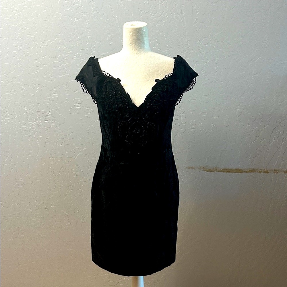 Scott McClintock Black Lace Mini Dress